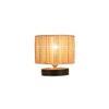 Geoffrey Beige Bamboo Shade Table Lamp with Black Iron Base