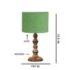 Devansh Green Jute  Table Lamp With  Wood Natural Base (7X7X15.5 Inches)-17