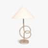 Knot Handicrafted Table Lamp in Brushed shiny crome finish and White Colour