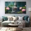 The Castle Decor Lord Buddha Meditation Wall Art Framed Painting 27x48 Inch (Style 2)