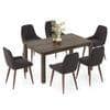 Atlas Solid Wood 6 Seater Compact Dining Table With Rickman Lounge Chairs