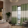 Stoa Paris Satin Curtain for Door, 70% Blackout Curtains, Sun Protection, Set of 2, Versailles - Majestic Meadow