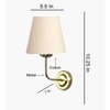 Devansh Metal Electric Wall Light in Gold Colour with off-white Shade Count of 1 Light