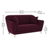 Rivo Velvet 2 Seater Sofa in Red wine Color