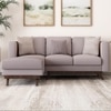 Rubik 3 Seater L Shape Fabric Sofa in Smokey Taupe Colour