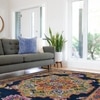 Quinn Navy Solid Hand-Tufted Wool 8X5 Feet Carpet