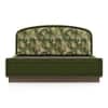 Eden Upholstered King Size Hydraulic Storage Bed In Berry Orchid Colour with Danish Walnut Finish