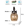 Devansh Solid Wood Electric Wall Light in Brown Colour with Lavender Shade Count of 1 Light