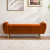 Melore Velvet Ottoman With Storage in Orange Color