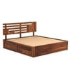 Perper Solid Wood King  Size Upholstered Bed Without Storage (Teak Finish)