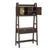 Strava Solid Wood and Cane Study and bookshelf with in Dark chestnut Finish