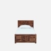 Rimz Solid Wood Single  Size Bed Without Storage (Rustic Finish)