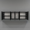 Aluminium Black Profile 6 Grey Tinted Glass Handless Shutters Wall Cabinet In Slate Grey Finish