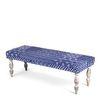 Cairo Solid Wood 2 Seater Bench In Indigo Patch Kantha Fabric