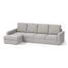 Apollo Compact Sofa (Colour : Vapour Grey, Cushion : Soft, Back Type : High Back, Seating Capacity : Left Aligned 3 Seater + Left Aligned Chaise)