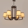 Eliante Chandelier 6-Light Mild Steel With Fabric Shade Modern Hanging Ceiling Light