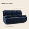 Lebowski Fabric Three Seater Manual Recliner in Cobalt Fabric Colour