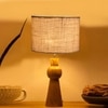 Devansh White Jute Table Lamp With  Wood Natural Base (7X18.25 Inches)-10