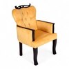 Arista Sheesham Wood Lounge Chair In Yellow Velvet Upholstery