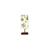 Emrys Multicolor cotton table lamp with Square Brown Wood Base