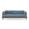 Como Three Seater In Premium Teak Wood Sofa in Sienna Teak Finish with Ocean Weave Colour
