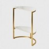 Half Round Metal Side Table in Gold Colour