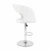 Doe Buck Adjustable Upholstered Bar Stool in White Colour with Chrome Base