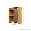 Hexa Red Multipurpose Storage Cabinet With 1 Drawer 1 Door in Giant Wood And Slate Grey Colour