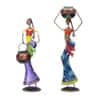 Desert Art Metal Handpainted Lady Figurine with Tealight Holder Set of 2