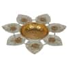 Small White And Gold Flower Urli In Gold Colour