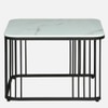 Novus Square Metal Nesting Coffee Table Set Black Finish White Porcelain Top Set Of 2