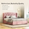 Holmebrook Upholstered Storage Bed In Hydraulic in King Size with Desert Rose Colour