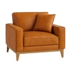 Airy 1 Seater Sofa In Leatherette Brown Color
