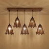 Funnel 5 Series Brown Solid Wood Cluster Hanging Light