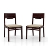 Aries Solid Wood Dining Chair in Mahogany Finish - Set of 2