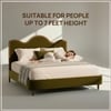 Solara Wave Luxe Queen Size Bed in velvet With Oak wood Frame & Hydraulic Storage