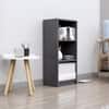 Hexa Engineered Wood Bookshelf Multipurpose Storage Rack in Slate Grey Colour