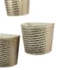 Hammered Wall Planter Set Of 3 In White And Gold Colour