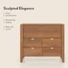Toledo Solid Wood Chest of 6 Drawers In Amber Walnut Finish