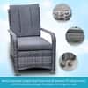 Carry Bird Wicker Patio Furniture Outdoor Balcony Chairs In Grey Colour
