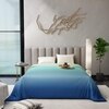 Stoa Paris Comforter for King Size Bed, 300 TC Ultra Satin Fabric  Green Blue