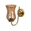 Devansh Metal Electric Wall Light in Gold Colour with Lavender Shade Count of 1 Light