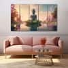 The Castle Decor Lord Buddha Meditation Wall Art Framed Painting 27x48 Inch (Style 17)