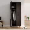 Hexa Red Wooden 2 Door Wardrobe with Drawer and Hanging Space in Flower Wenge Colour