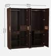 Magnum Engineered Wood 4 Door Wardrobe in Walnut Finish