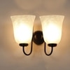 Devansh Metal Electric Wall Light in black Colour with White Shade Count of 2 Lights