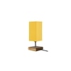 Ethan Yellow cotton table lamp with Square Natural Wood Base