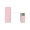 Rio Kids Large Study Desk with Drawers Built In Bookshelf and Square Handles in English Pink Colour