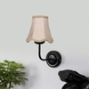 Devansh Black Wall Mounted Lamp With Beige Jute Shade