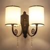 Eliante Cloth Shade Wall Lights Mild Steel & Glass Material Dark Brown & White Finish